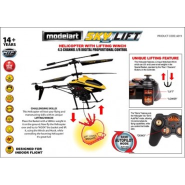 Modelart 4.5 Channel Helicopter with Lifting Winch - Yellow